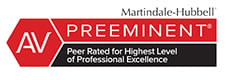Martindale-Hubbell AV Preeminent Peer Rated For Highest Level of Professional Excellence